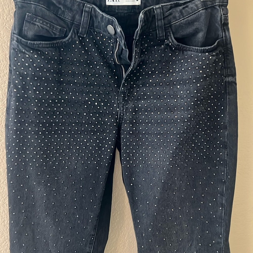 Zara Black Studded Women's Jeans